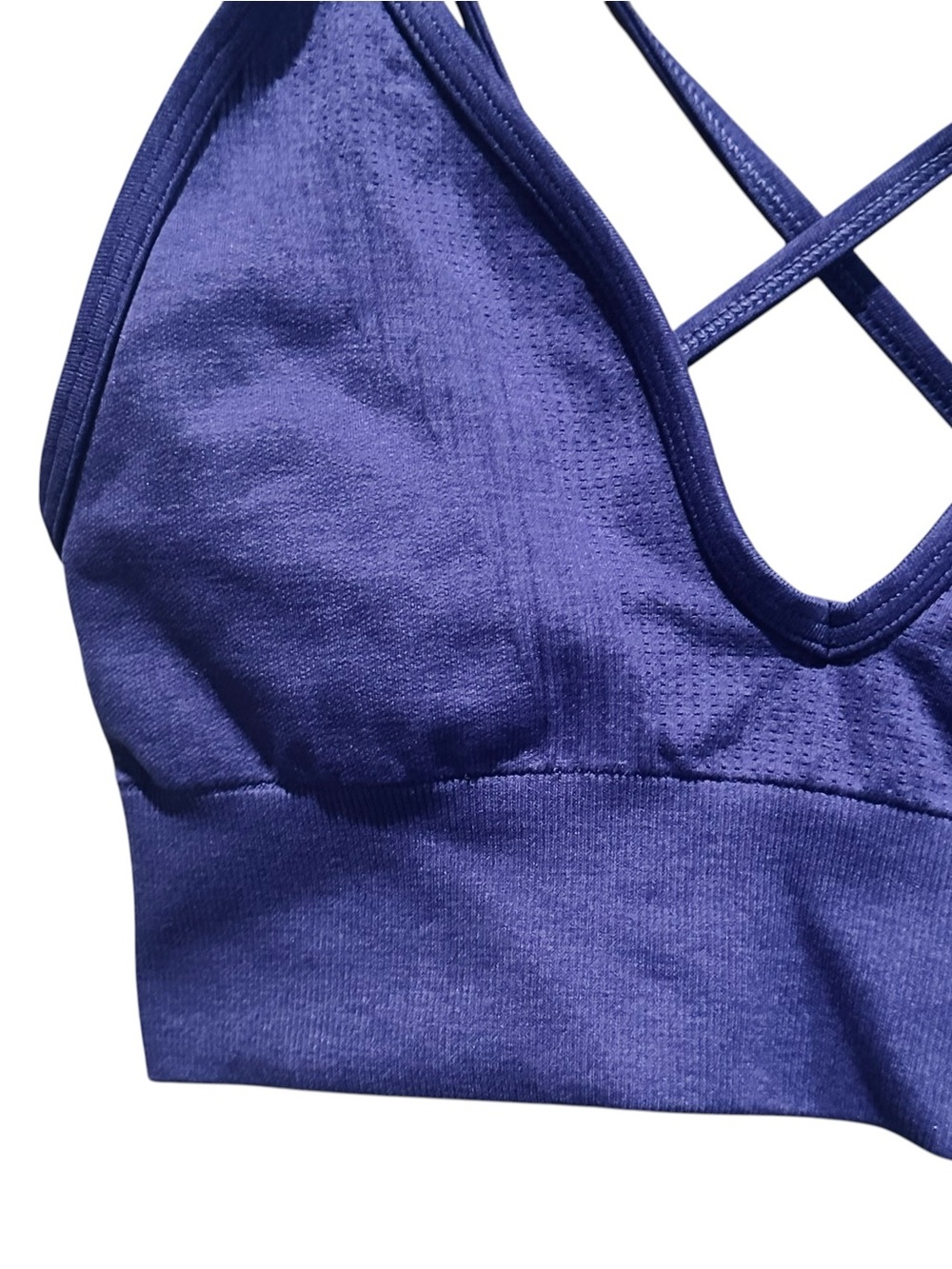 Lululemon Seamlessly Plunge Bra Heathered Pigment Blue Size 4 - Picture 2 of 6